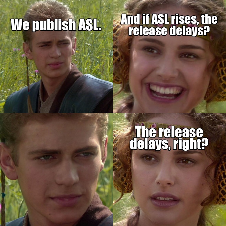 Anakin and Padme meme: we publish ASL — and if ASL rises, the release delays, right?
